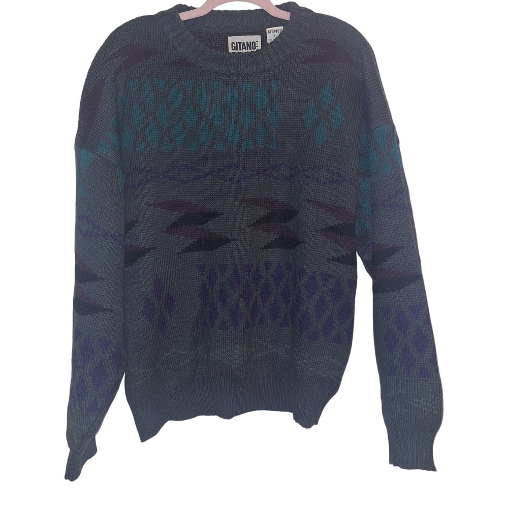 Vintage Gitano 80s 90s Dark Grunge Knit Sweater Goblincore  Dark Academia Winter